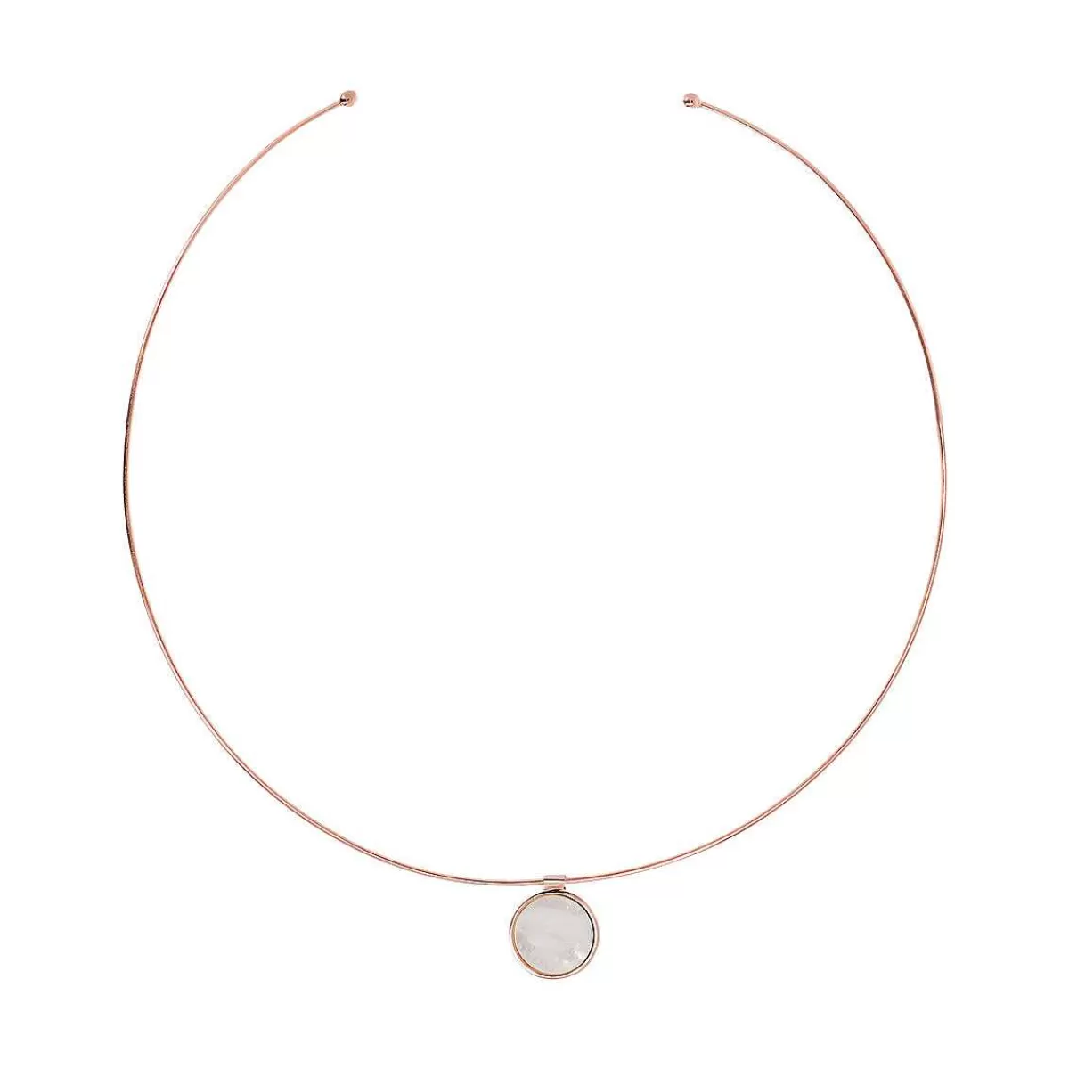 Shop Collana Girocollo Con Pendente A Disco In Pietra Naturale Piatta Collane