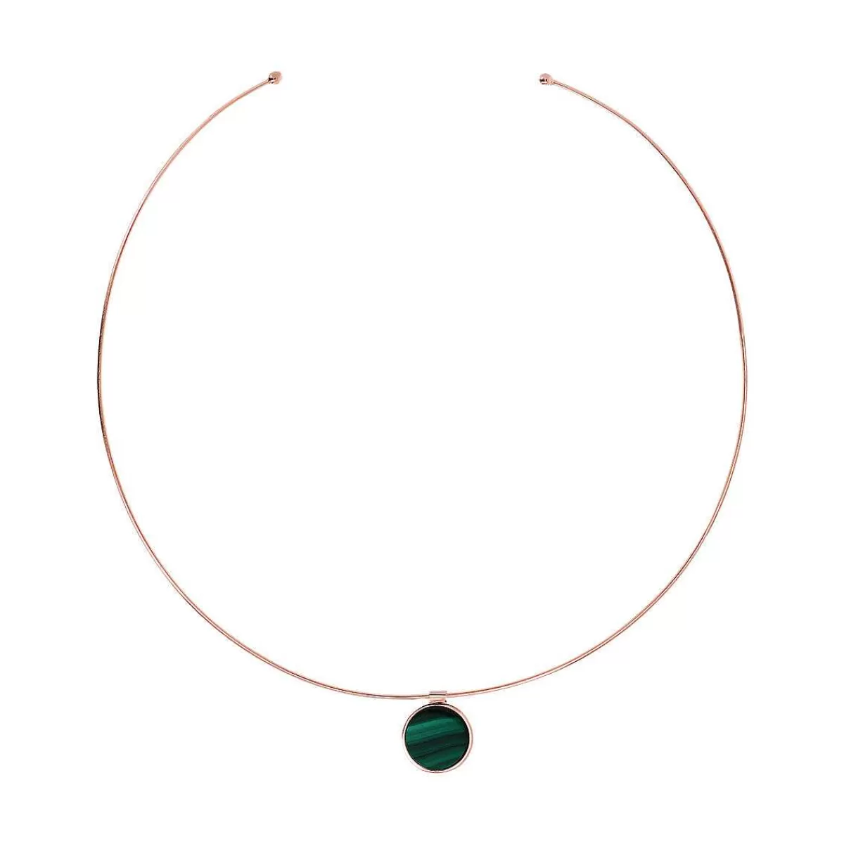 Shop Collana Girocollo Con Pendente A Disco In Pietra Naturale Piatta Collane