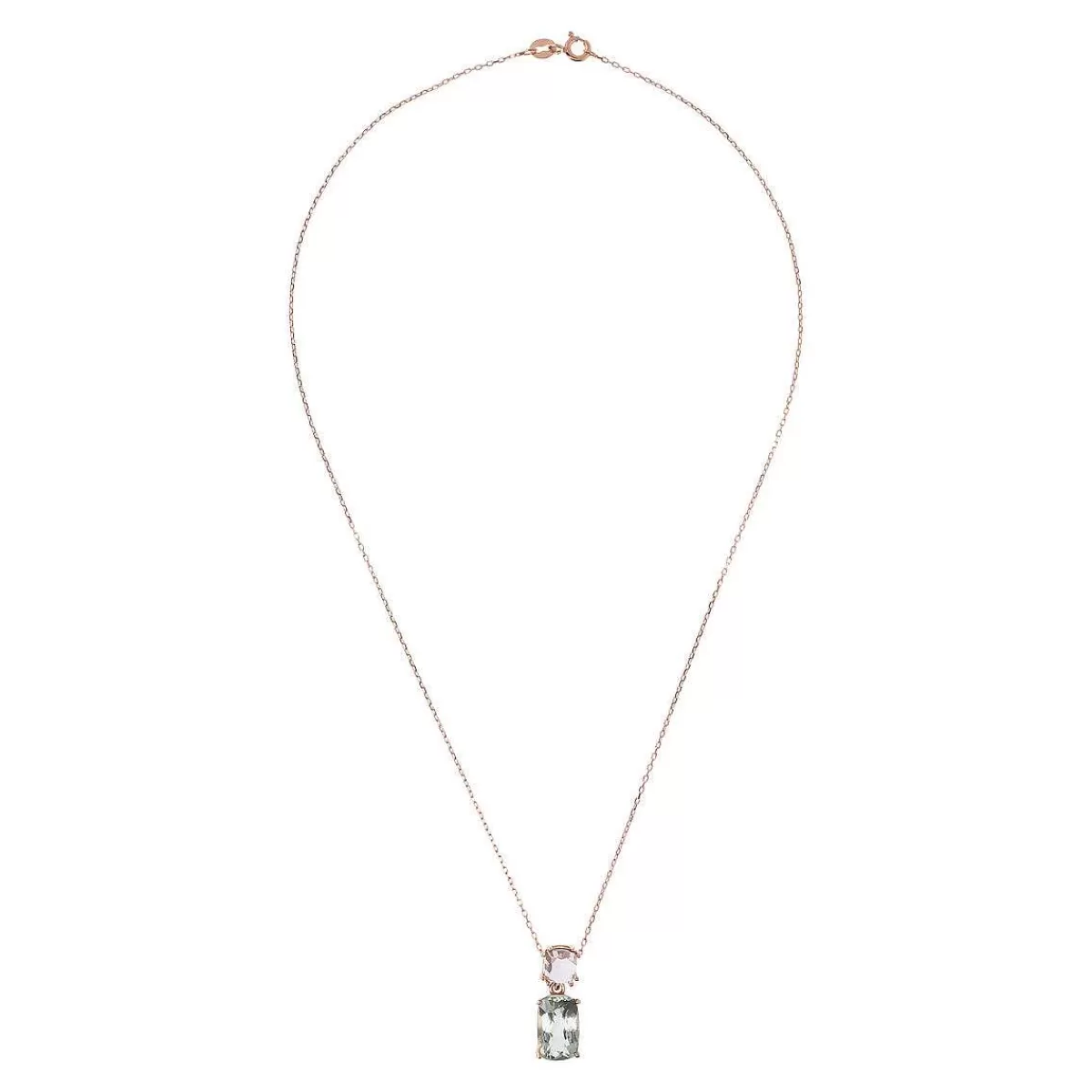 Hot Collana In Oro 9Kt Con Catena Rolo E Pendente In Pietra Naturale Collane