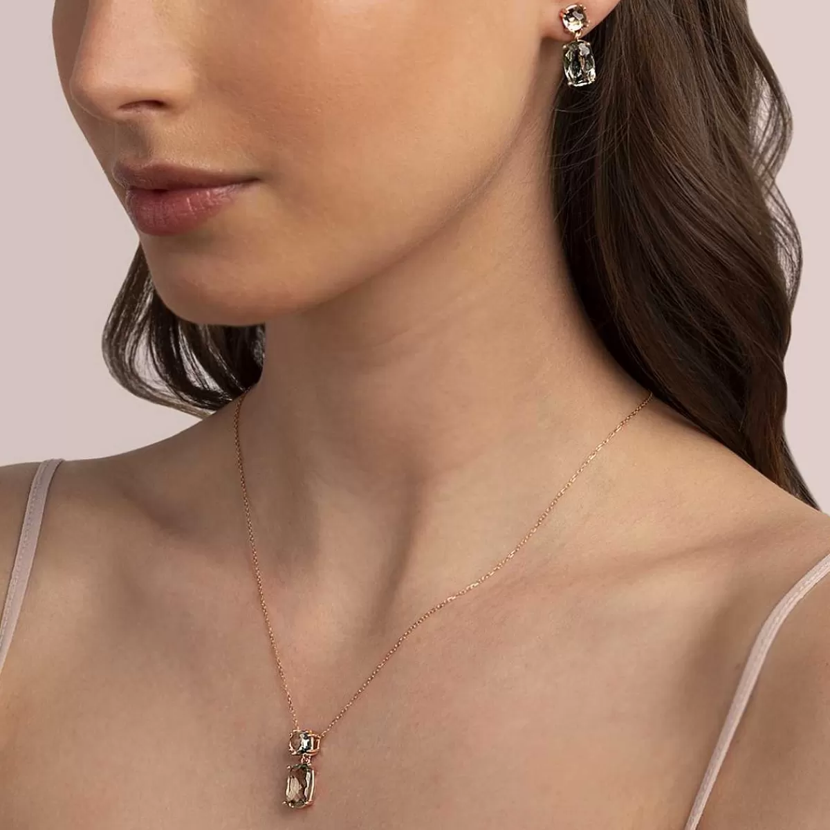 Hot Collana In Oro 9Kt Con Catena Rolo E Pendente In Pietra Naturale Collane