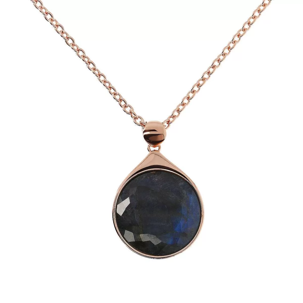 Store Collana Lunga A Catena Rolo Con Pendente Rotondo In Pietra Naturale Collane