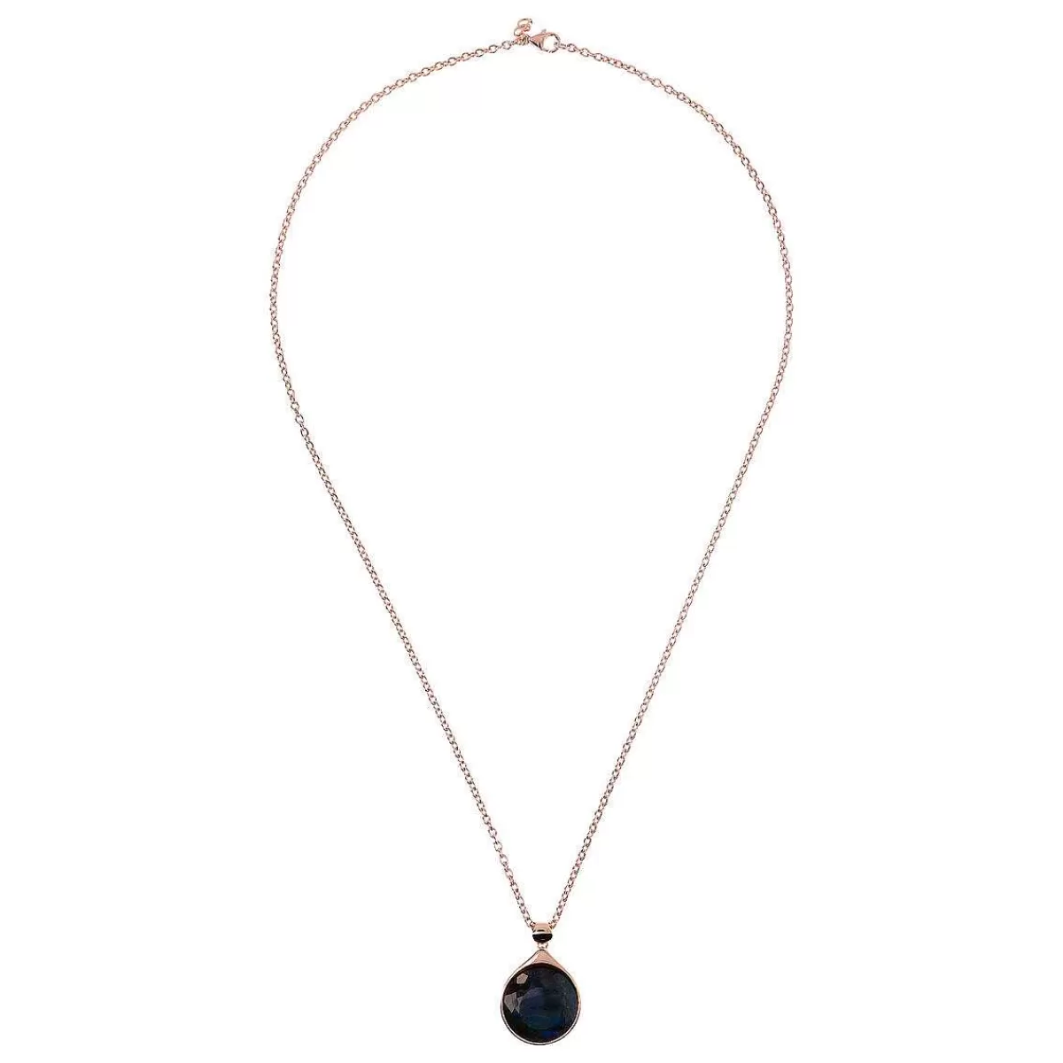 Store Collana Lunga A Catena Rolo Con Pendente Rotondo In Pietra Naturale Collane