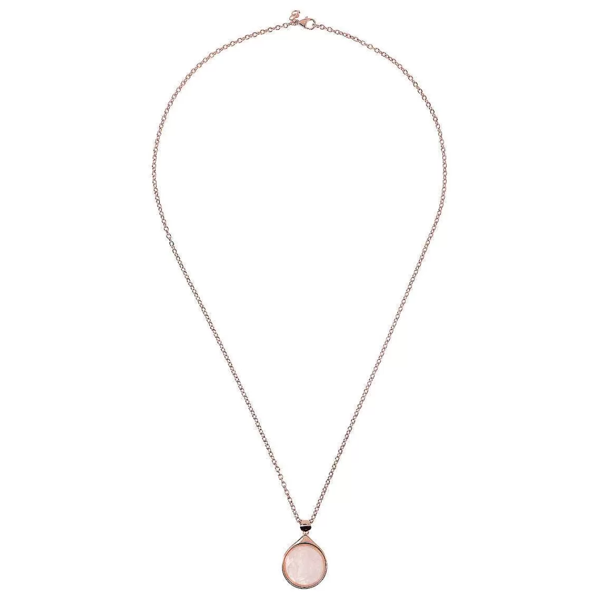 Store Collana Lunga A Catena Rolo Con Pendente Rotondo In Pietra Naturale Collane