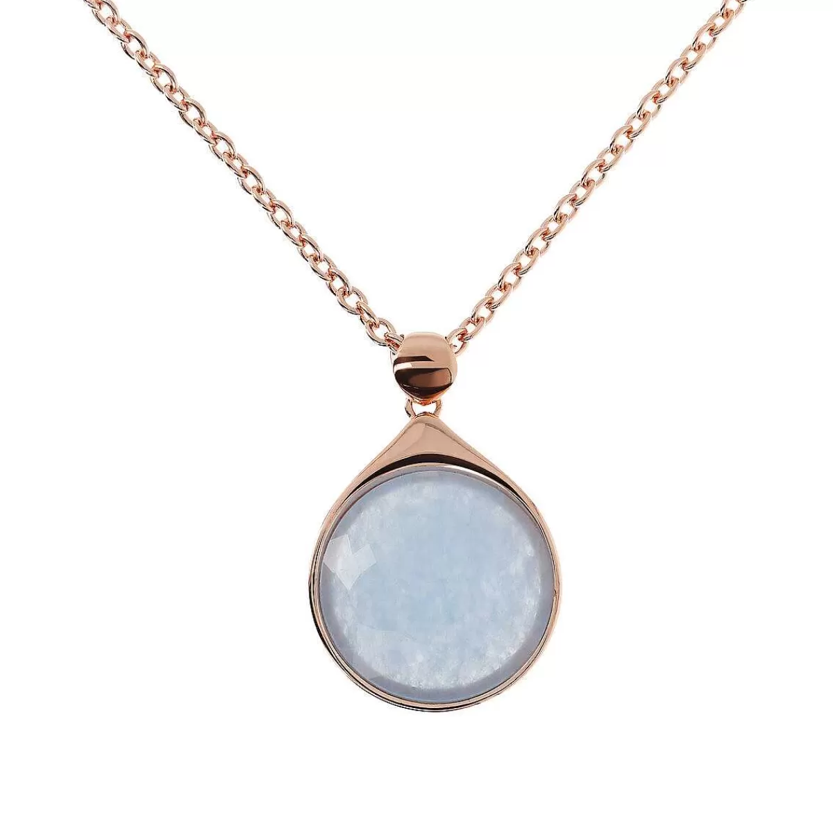 Store Collana Lunga A Catena Rolo Con Pendente Rotondo In Pietra Naturale Collane