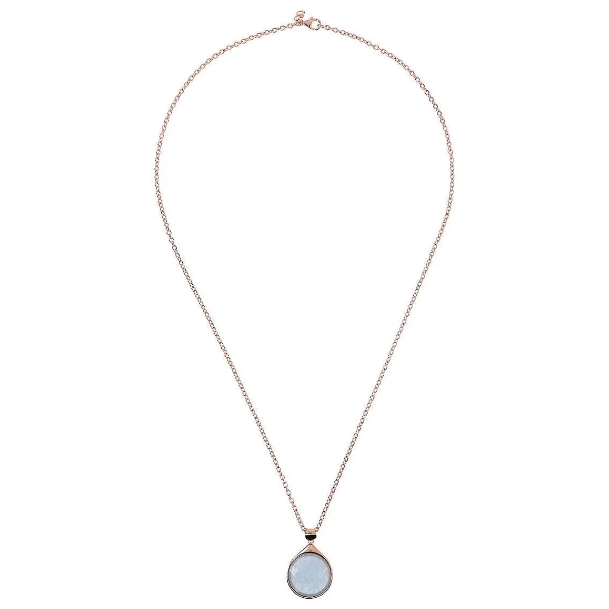 Store Collana Lunga A Catena Rolo Con Pendente Rotondo In Pietra Naturale Collane