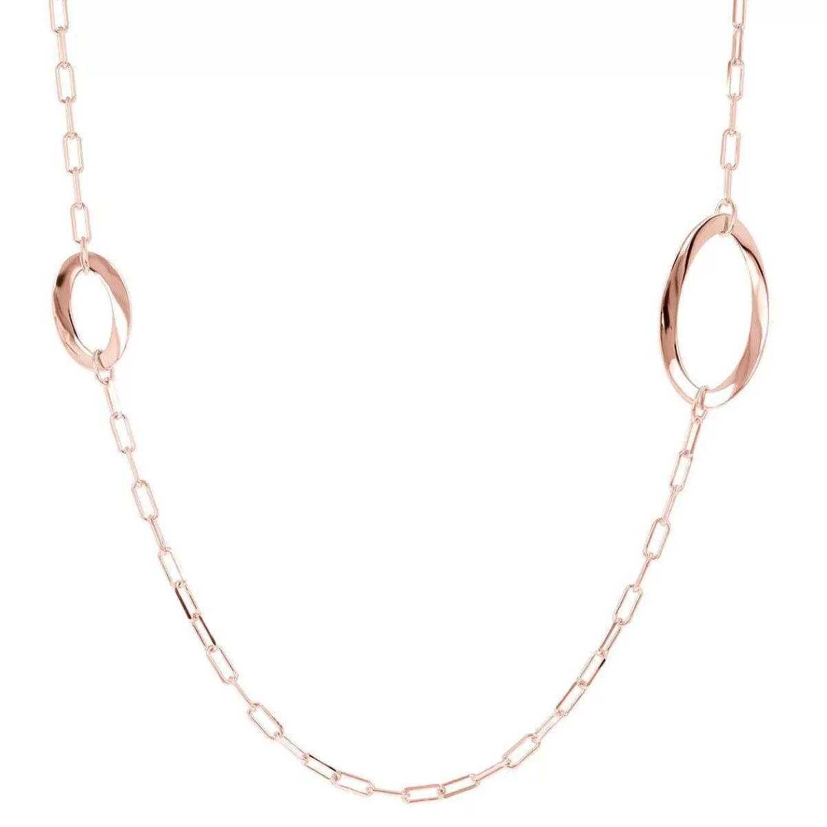 Fashion Collana Lunga Catena Forzatina Allungata Con Stazione A Maglie Asimmetriche Collane