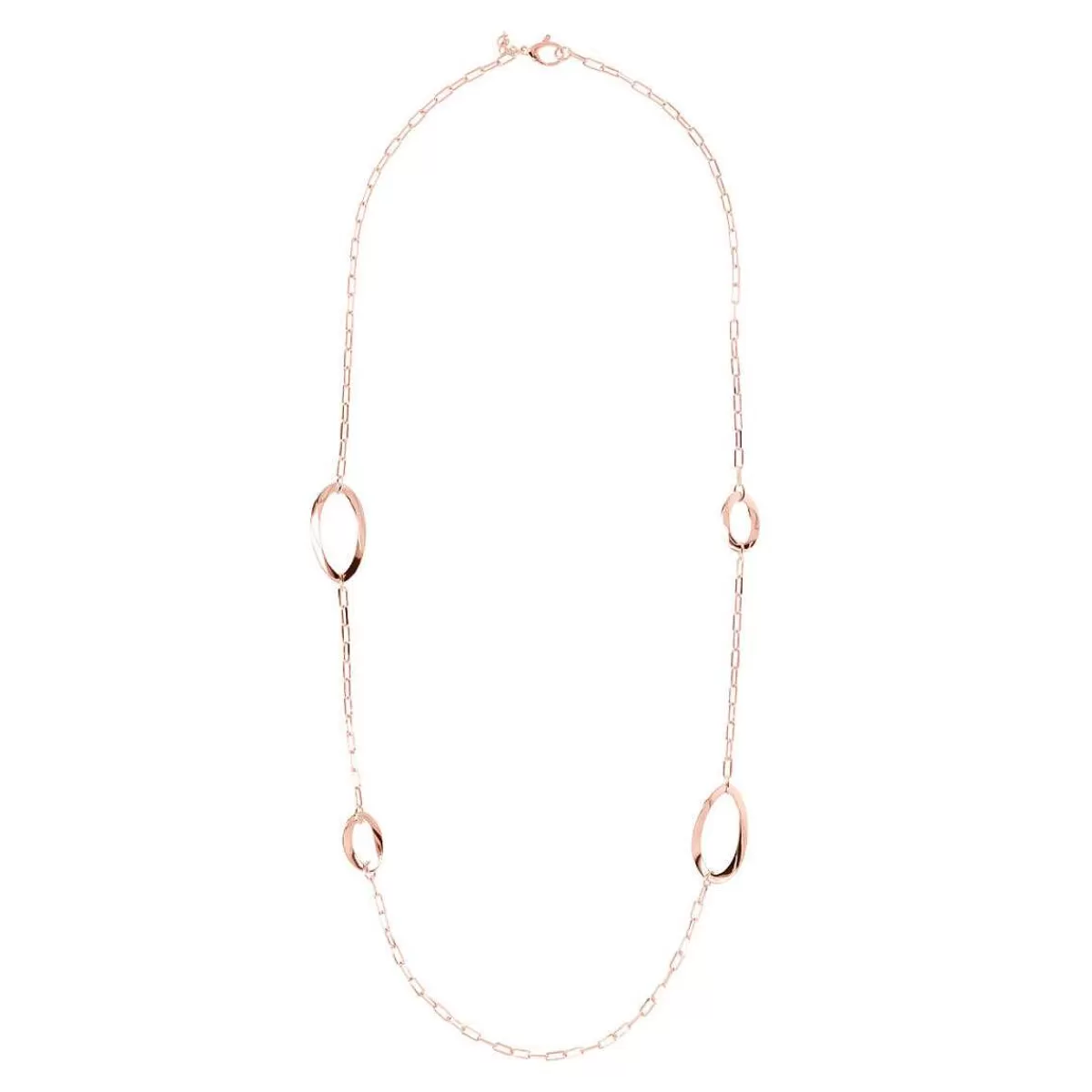 Fashion Collana Lunga Catena Forzatina Allungata Con Stazione A Maglie Asimmetriche Collane