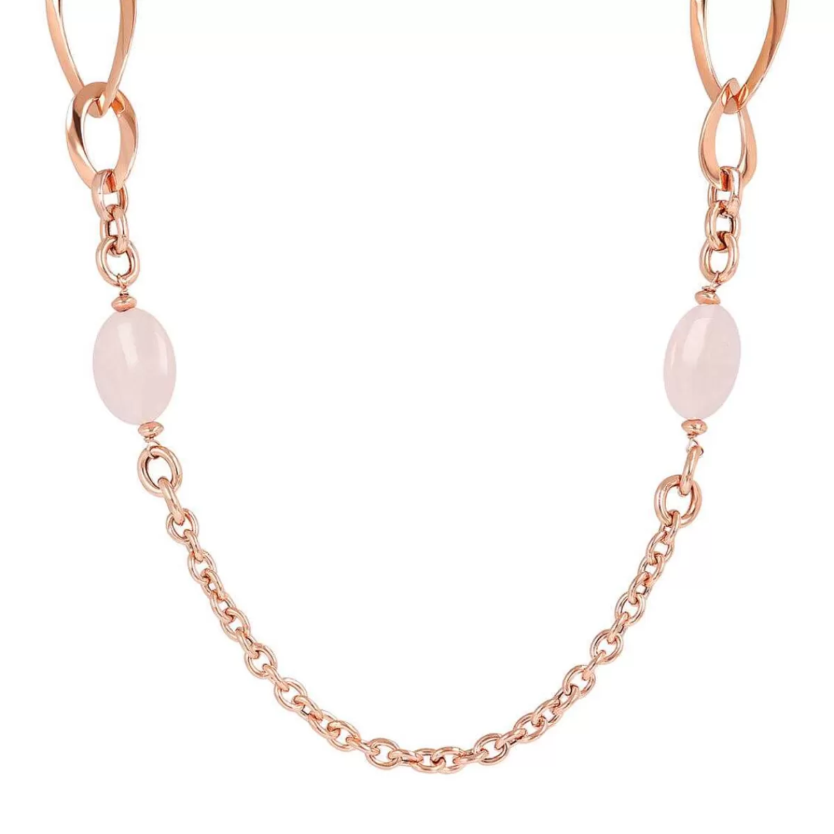 Shop Collana Lunga Catena Rolo Con Maglia Barbazzale E Pietre Naturali Collane