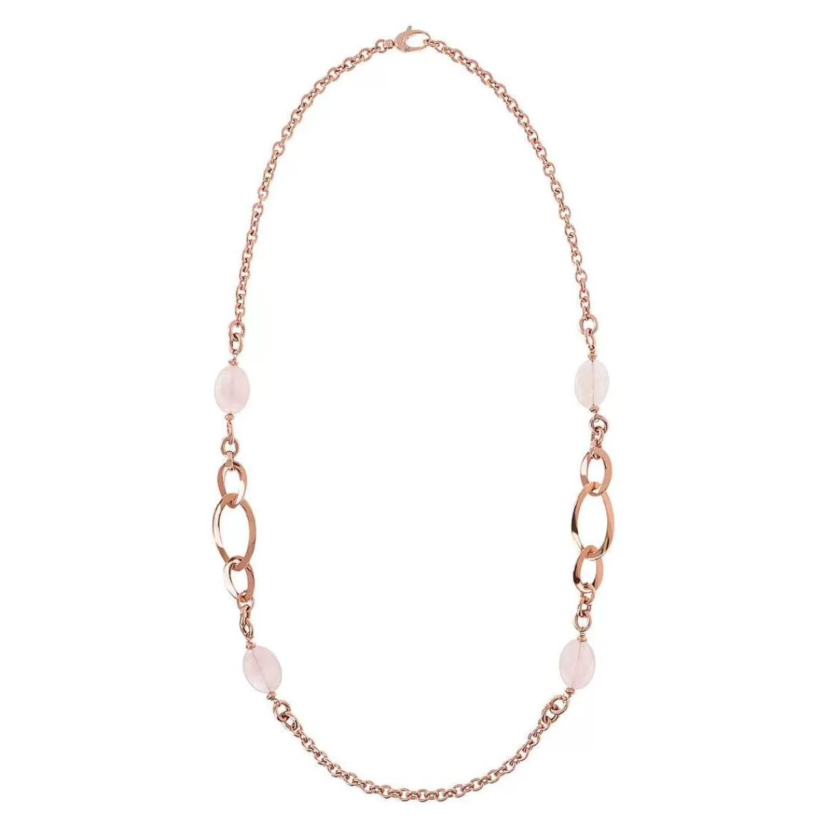 Shop Collana Lunga Catena Rolo Con Maglia Barbazzale E Pietre Naturali Collane