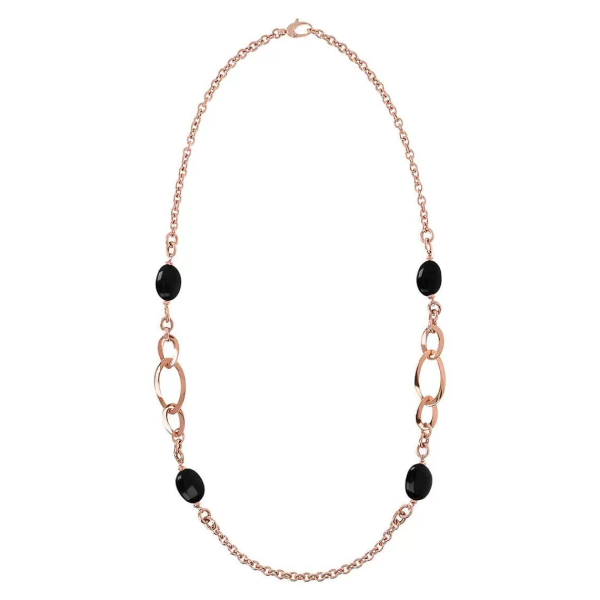 Shop Collana Lunga Catena Rolo Con Maglia Barbazzale E Pietre Naturali Collane