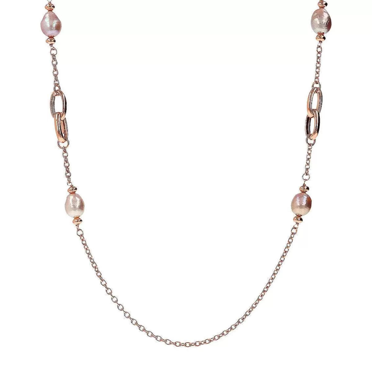 Cheap Collana Lunga Con Maglie Intrecciate E Perle Barocche D'Acqua Dolce Multicolor O 9/11 Mm Collane