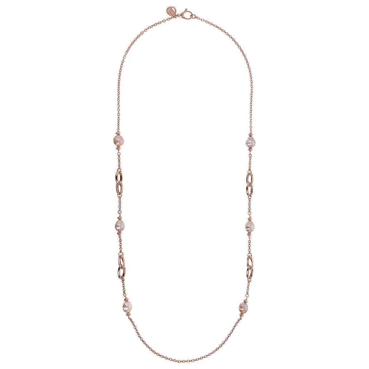 Cheap Collana Lunga Con Maglie Intrecciate E Perle Barocche D'Acqua Dolce Multicolor O 9/11 Mm Collane