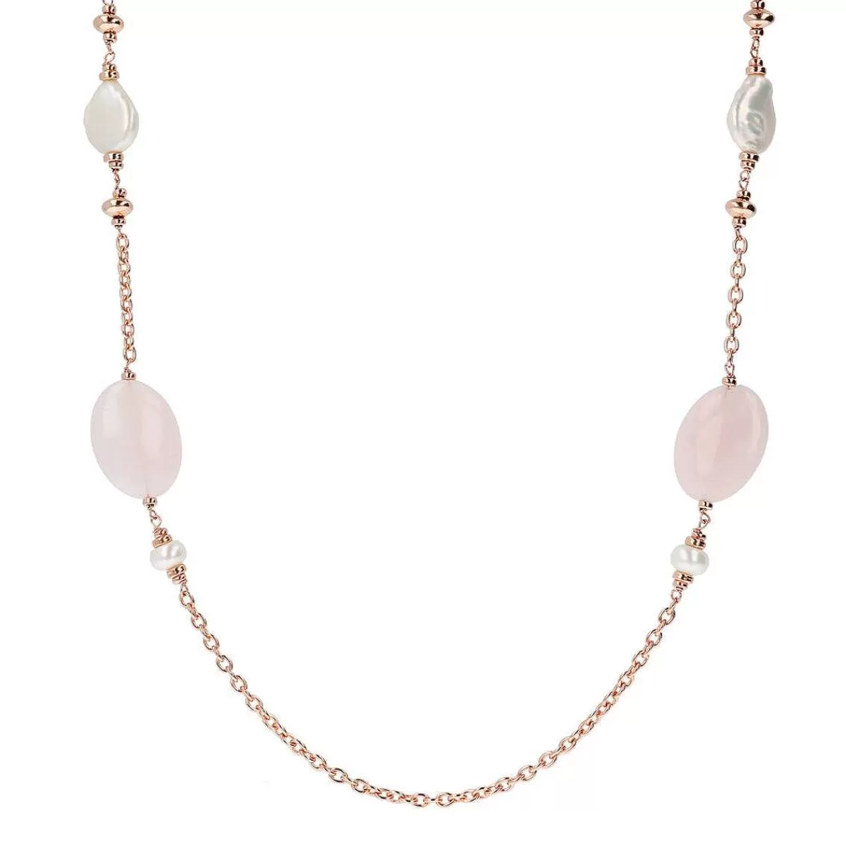 Cheap Collana Lunga Con Pietre Naturali E Perle Coltivate D'Acqua Dolce O 7/14 Mm Collane