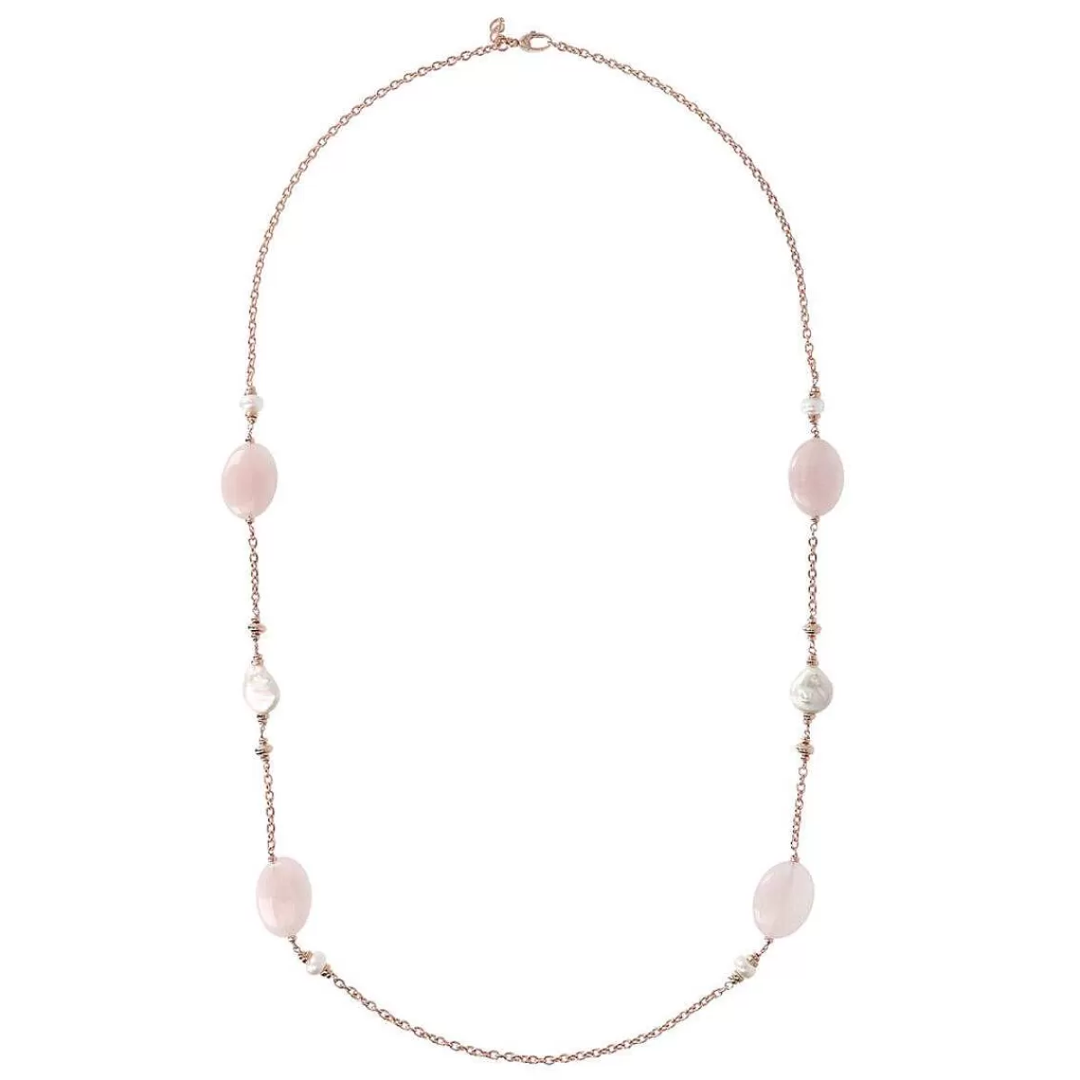 Cheap Collana Lunga Con Pietre Naturali E Perle Coltivate D'Acqua Dolce O 7/14 Mm Collane
