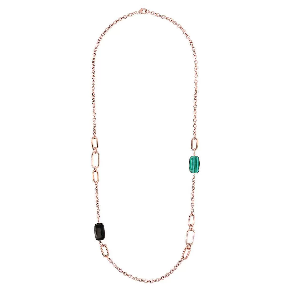 Fashion Collana Lunga Con Pietre Naturali Taglio Sapone Collane