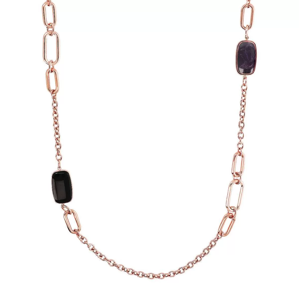 Fashion Collana Lunga Con Pietre Naturali Taglio Sapone Collane