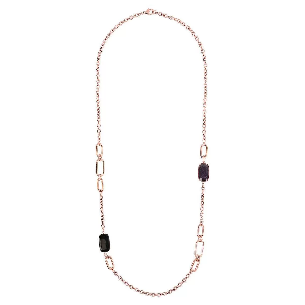 Fashion Collana Lunga Con Pietre Naturali Taglio Sapone Collane