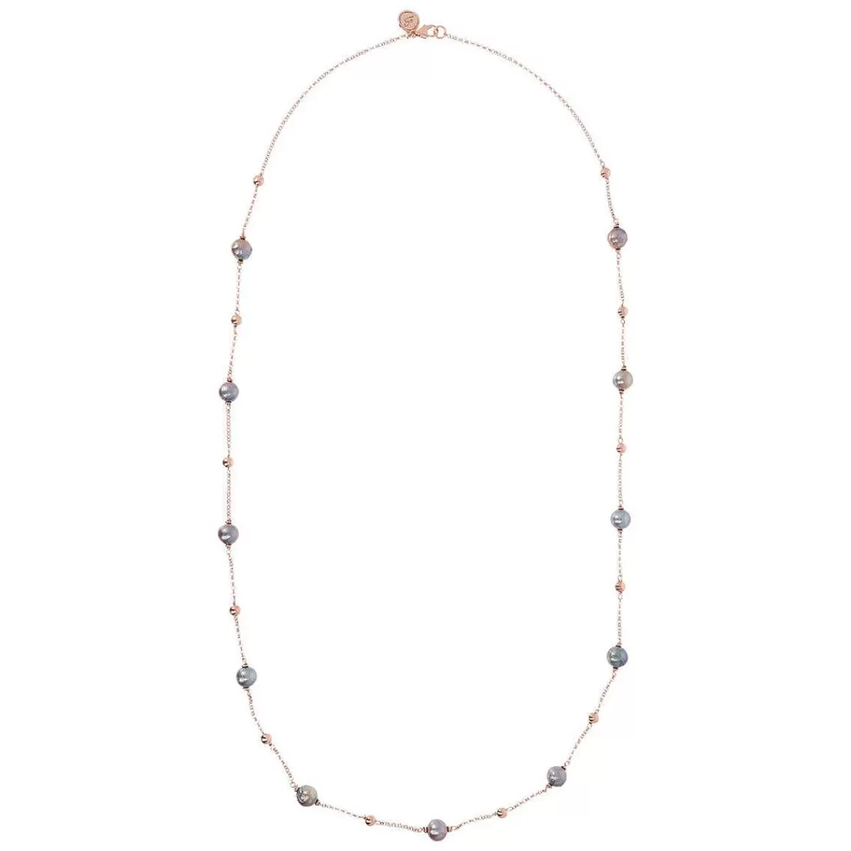 Discount Collana Lunga Con Sfere Oro Rosato E Perle Coltivate D'Acqua Dolce O 10 Mm Collane