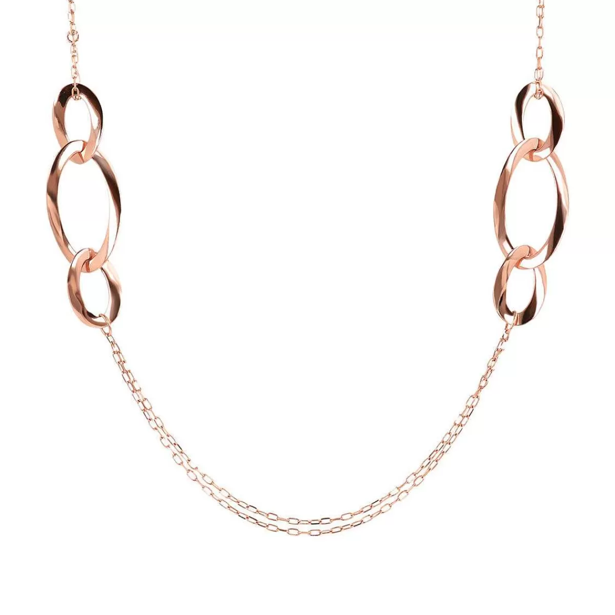 Best Collana Lunga Con Stazione Di Elementi Ovali In Oro Rose Collane