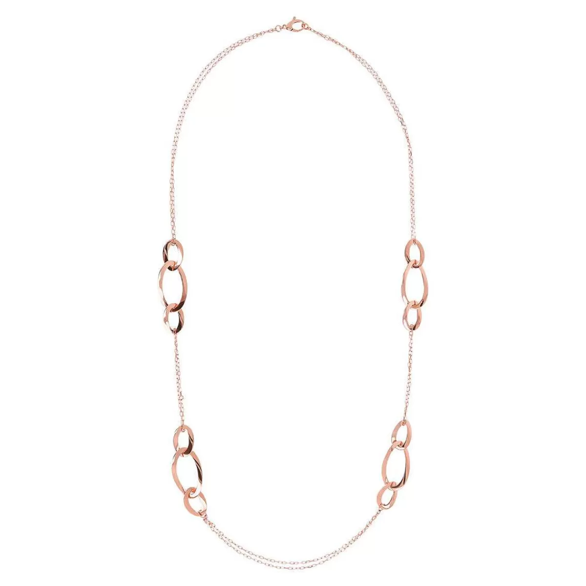 Best Collana Lunga Con Stazione Di Elementi Ovali In Oro Rose Collane