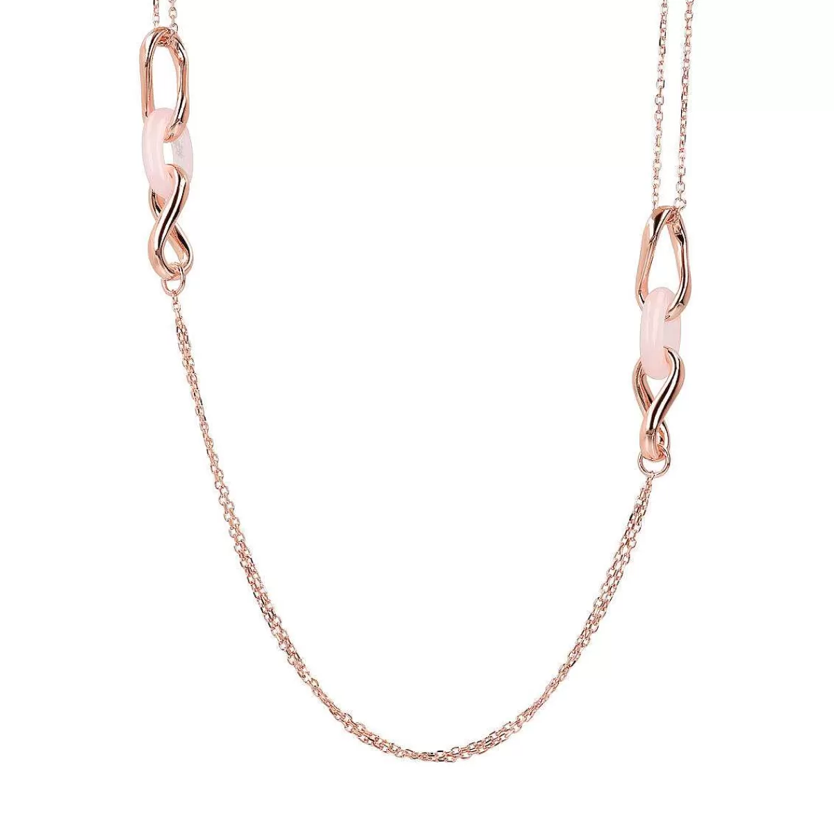 Store Collana Lunga Con Stazione Di Maglie Intrecciate E Pietra Naturale Collane