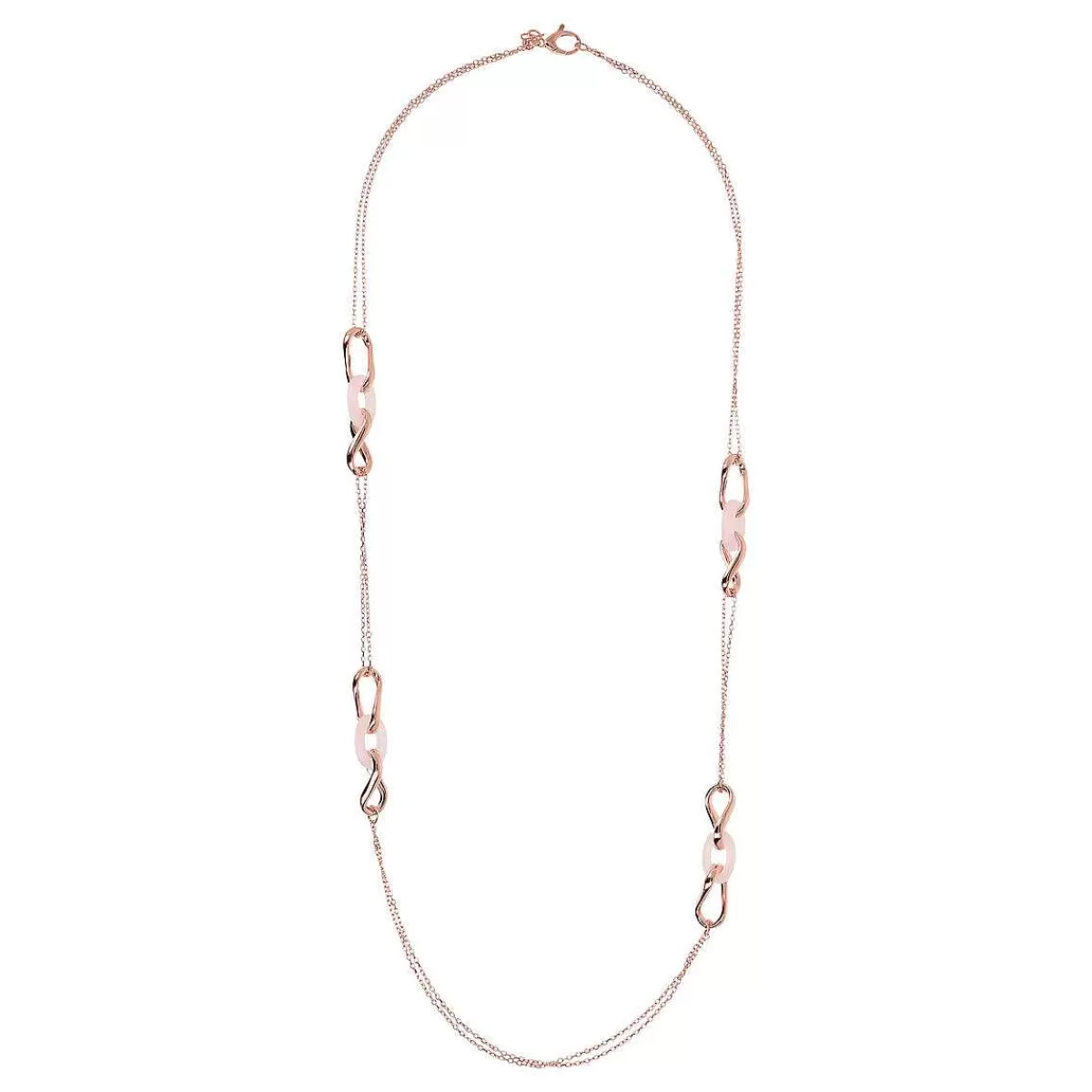 Store Collana Lunga Con Stazione Di Maglie Intrecciate E Pietra Naturale Collane