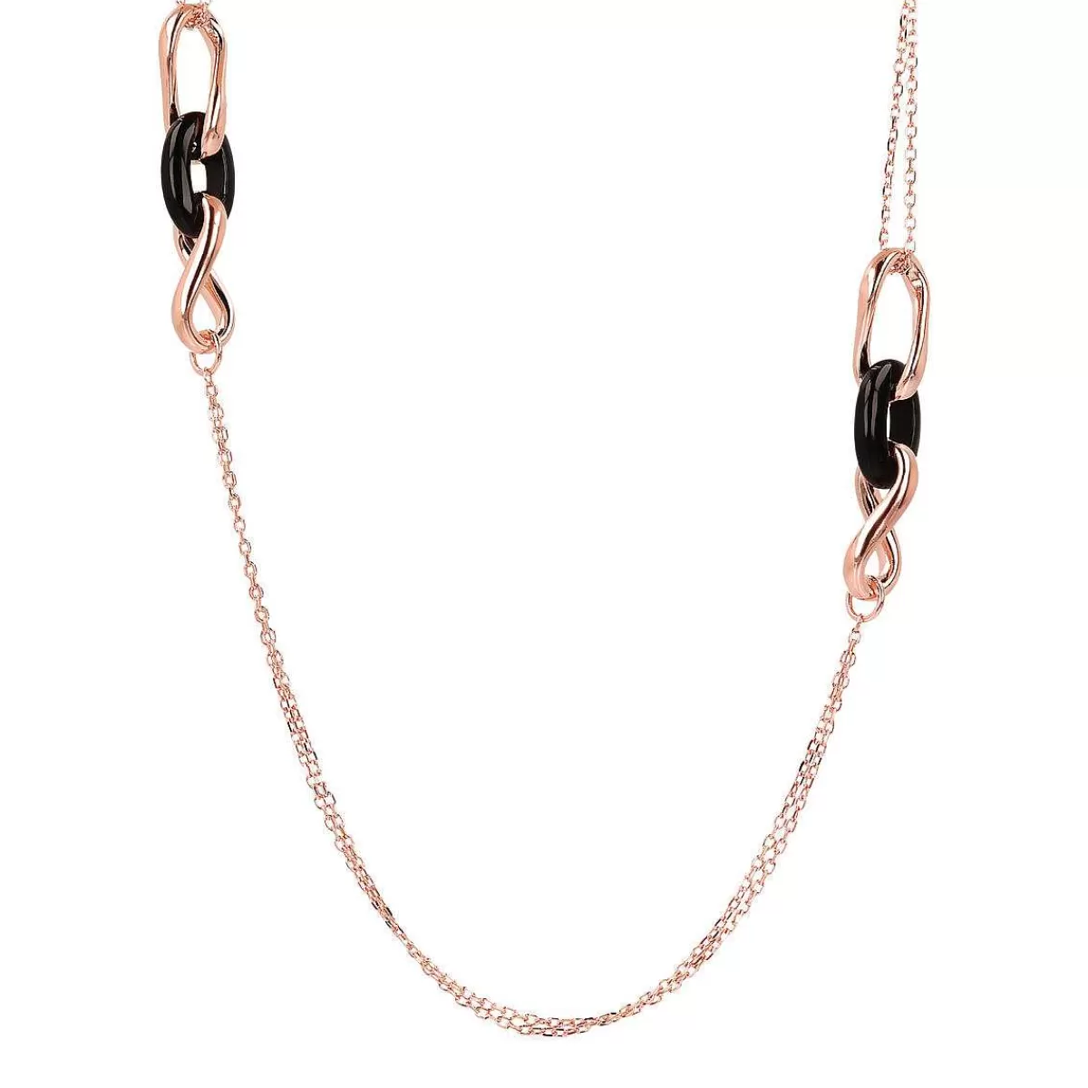 Store Collana Lunga Con Stazione Di Maglie Intrecciate E Pietra Naturale Collane