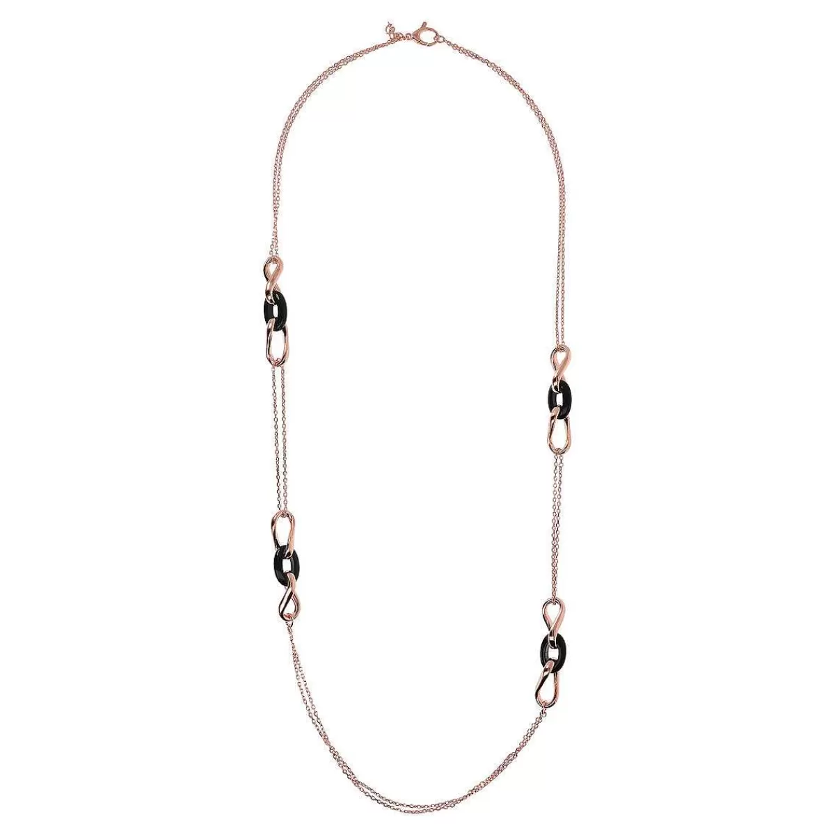 Store Collana Lunga Con Stazione Di Maglie Intrecciate E Pietra Naturale Collane