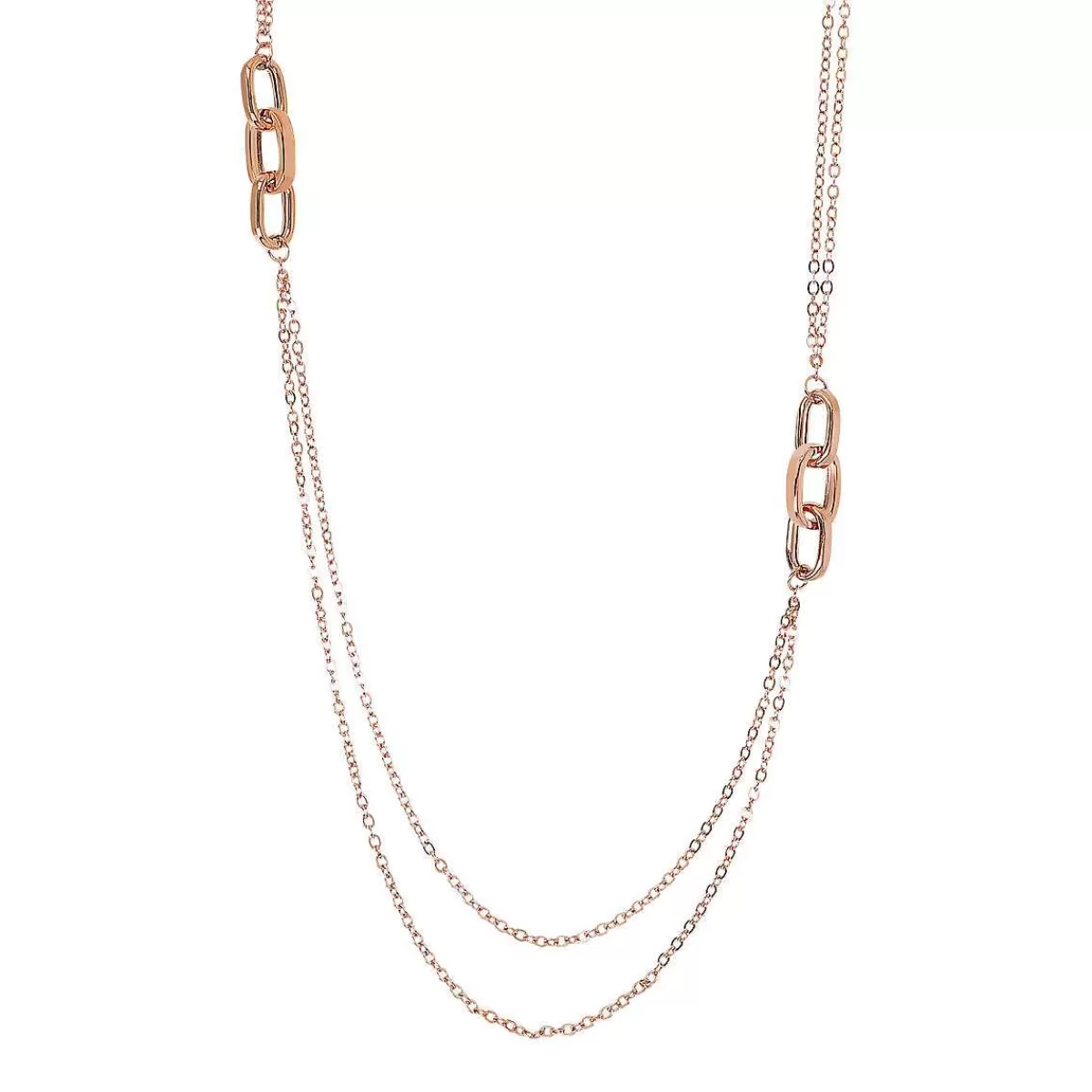 Clearance Collana Lunga Doppia Multifilo Con Maglie Ovali Collane