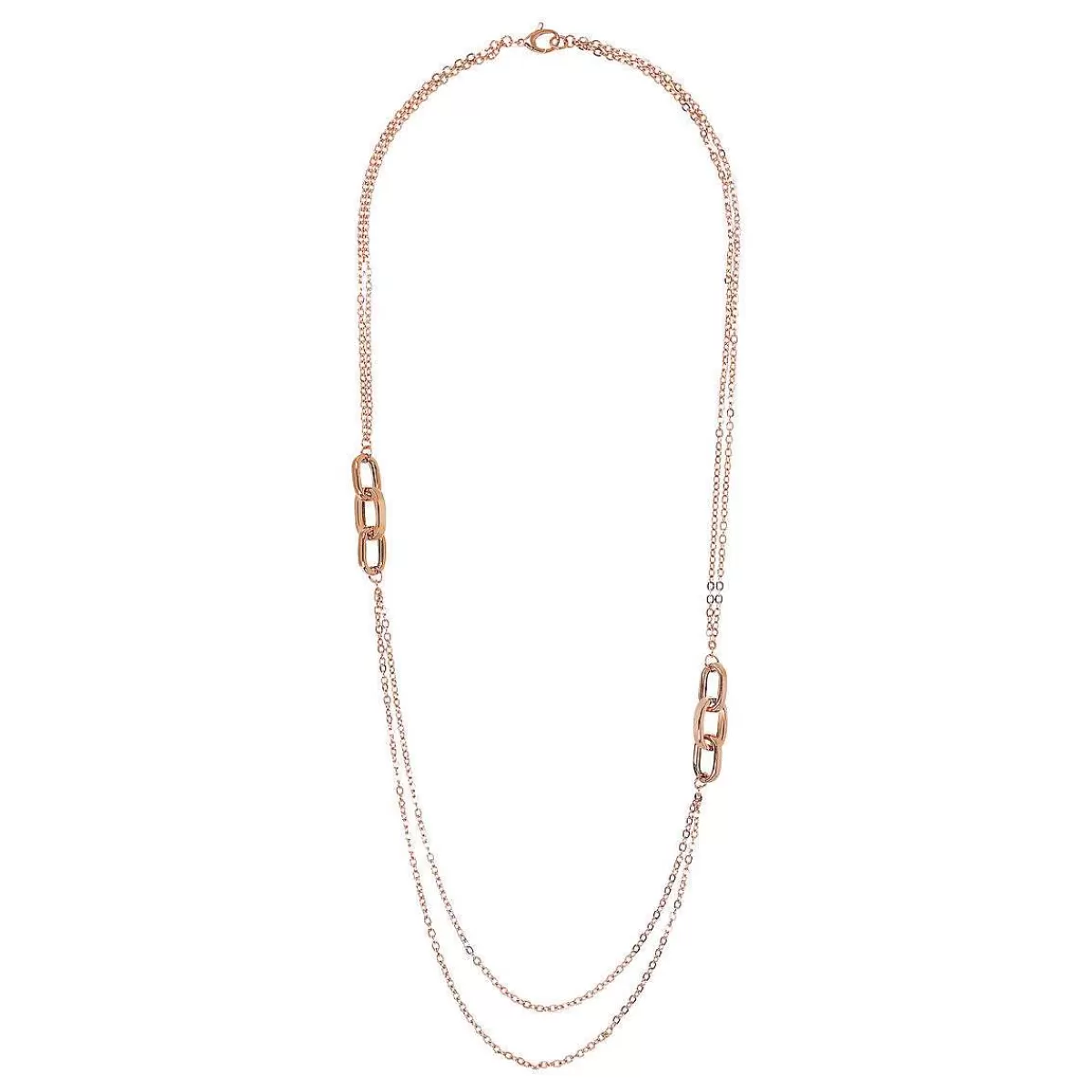 Clearance Collana Lunga Doppia Multifilo Con Maglie Ovali Collane