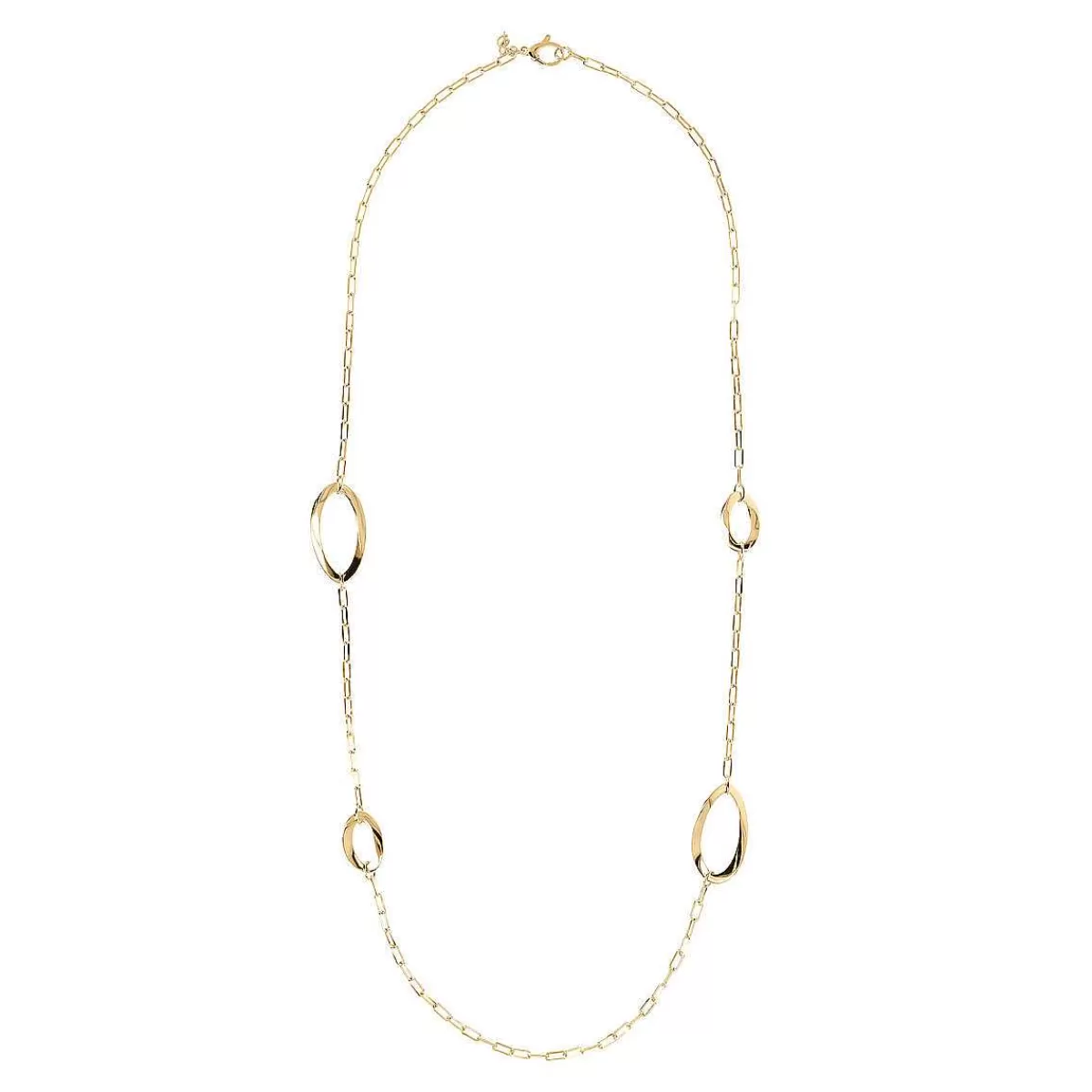 Best Collana Lunga Dorata Con Catena Forzatina E Maglie Tortore Collane