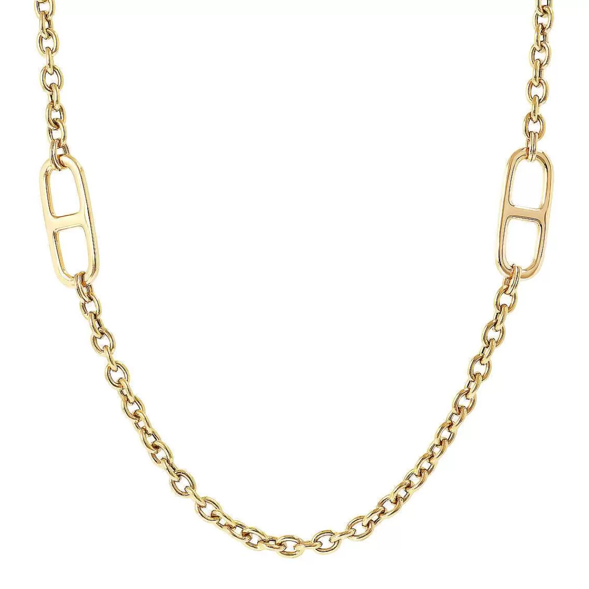 Cheap Collana Lunga Dorata Con Maglie Marine Collane