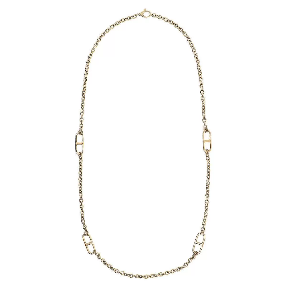 Cheap Collana Lunga Dorata Con Maglie Marine Collane