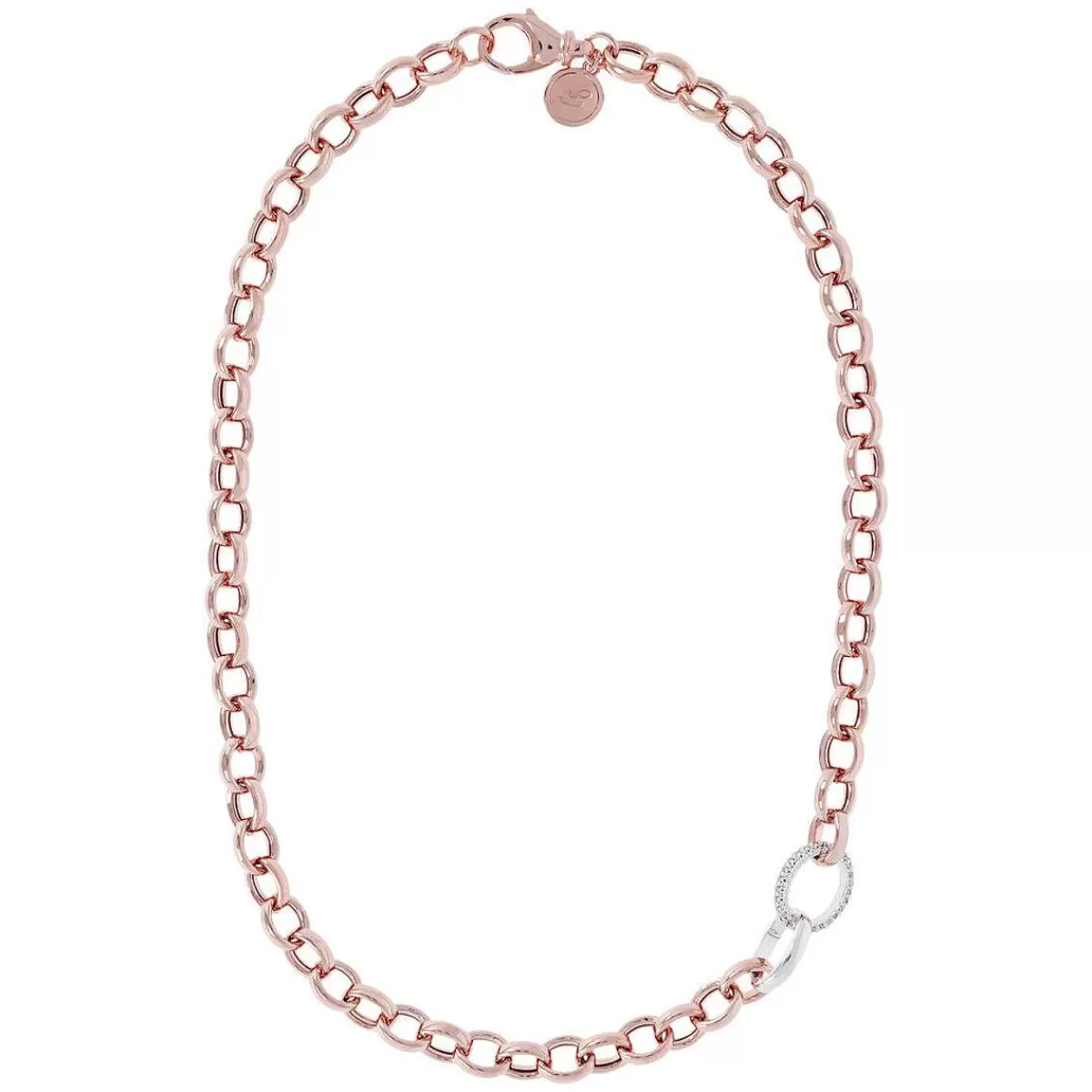 Store Collana Matinee Con Catena Rolo Ed Elemento Pave In Cubic Zirconia Collane