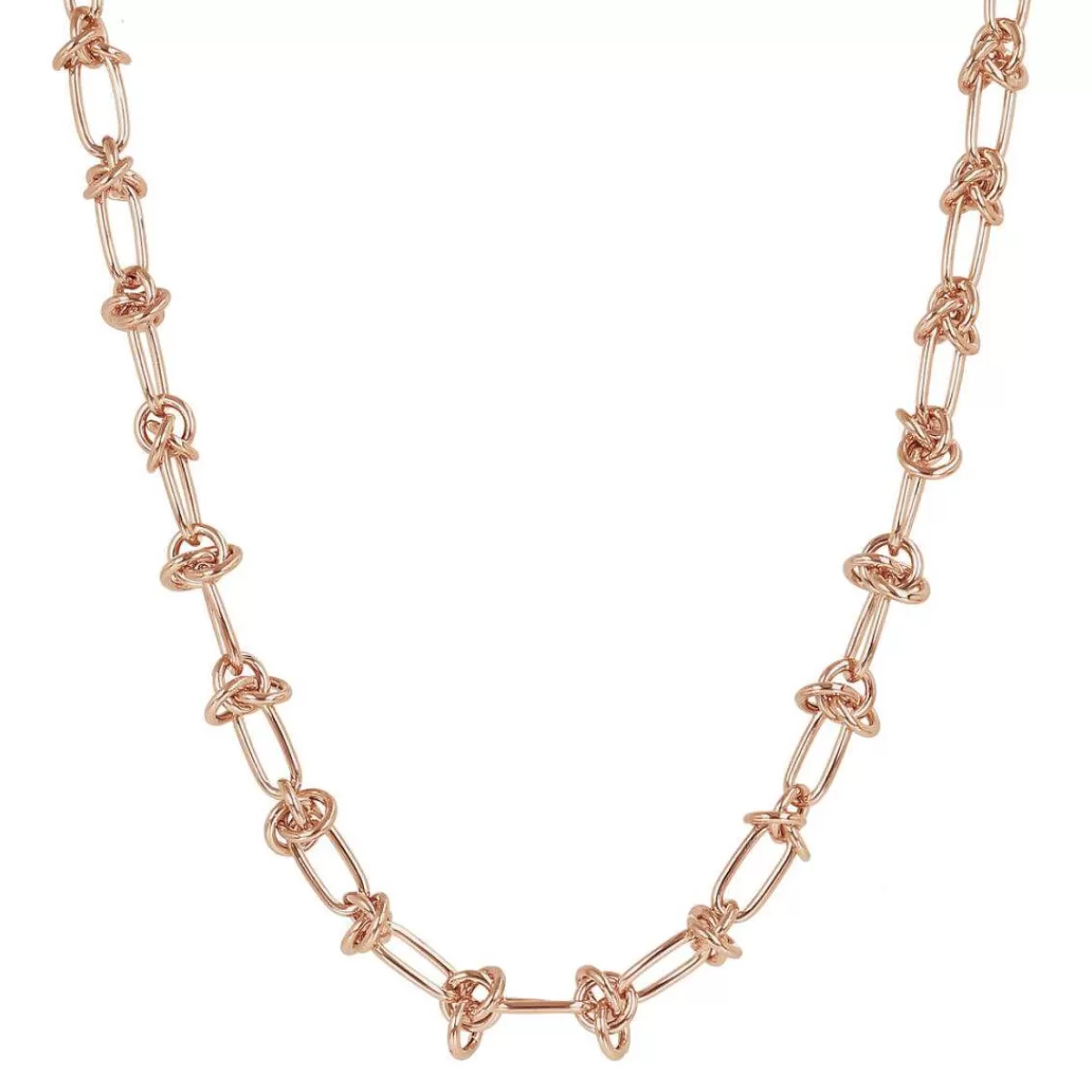 New Collana Matinee Con Maglie Ovali E Nodi Ad Anello Collane