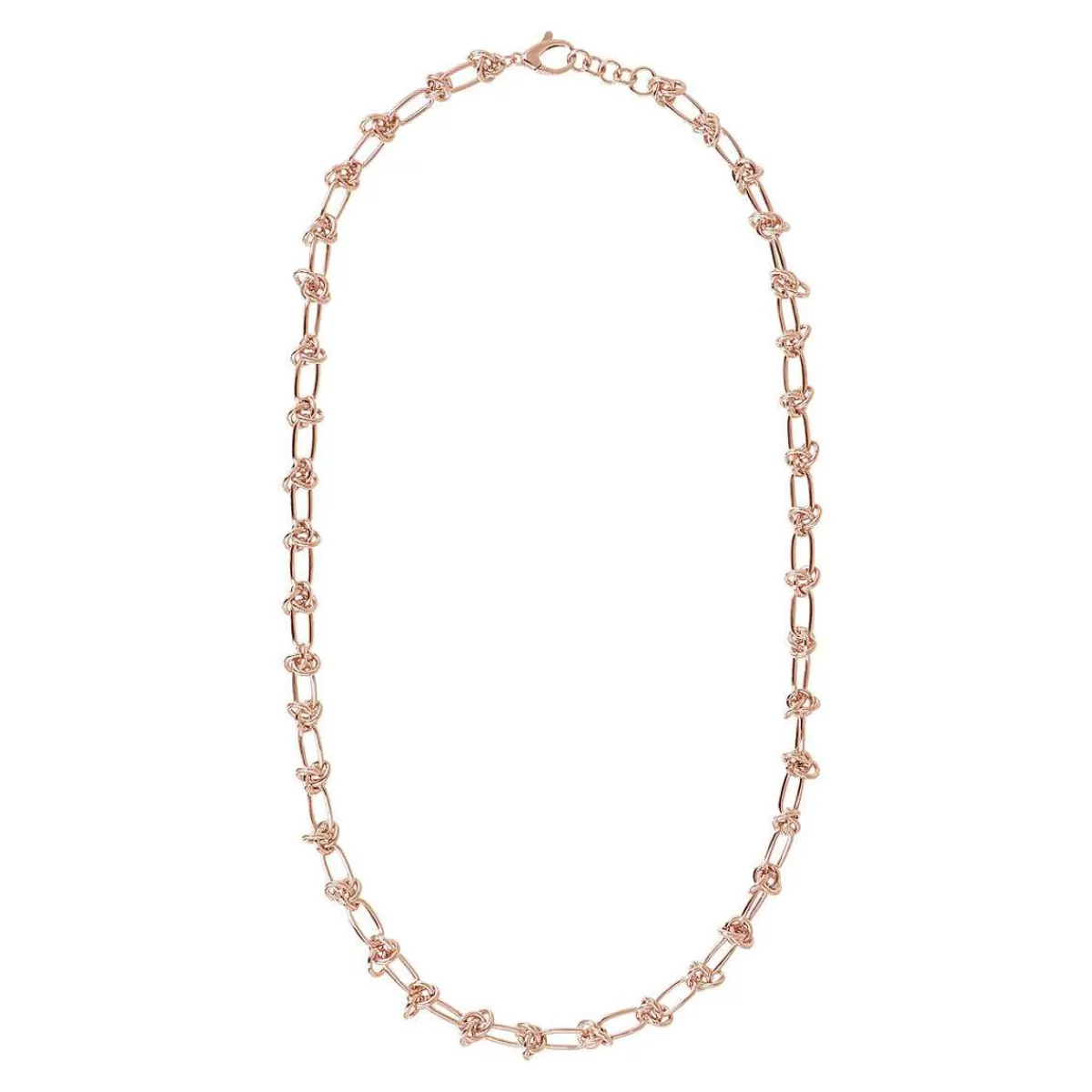 New Collana Matinee Con Maglie Ovali E Nodi Ad Anello Collane