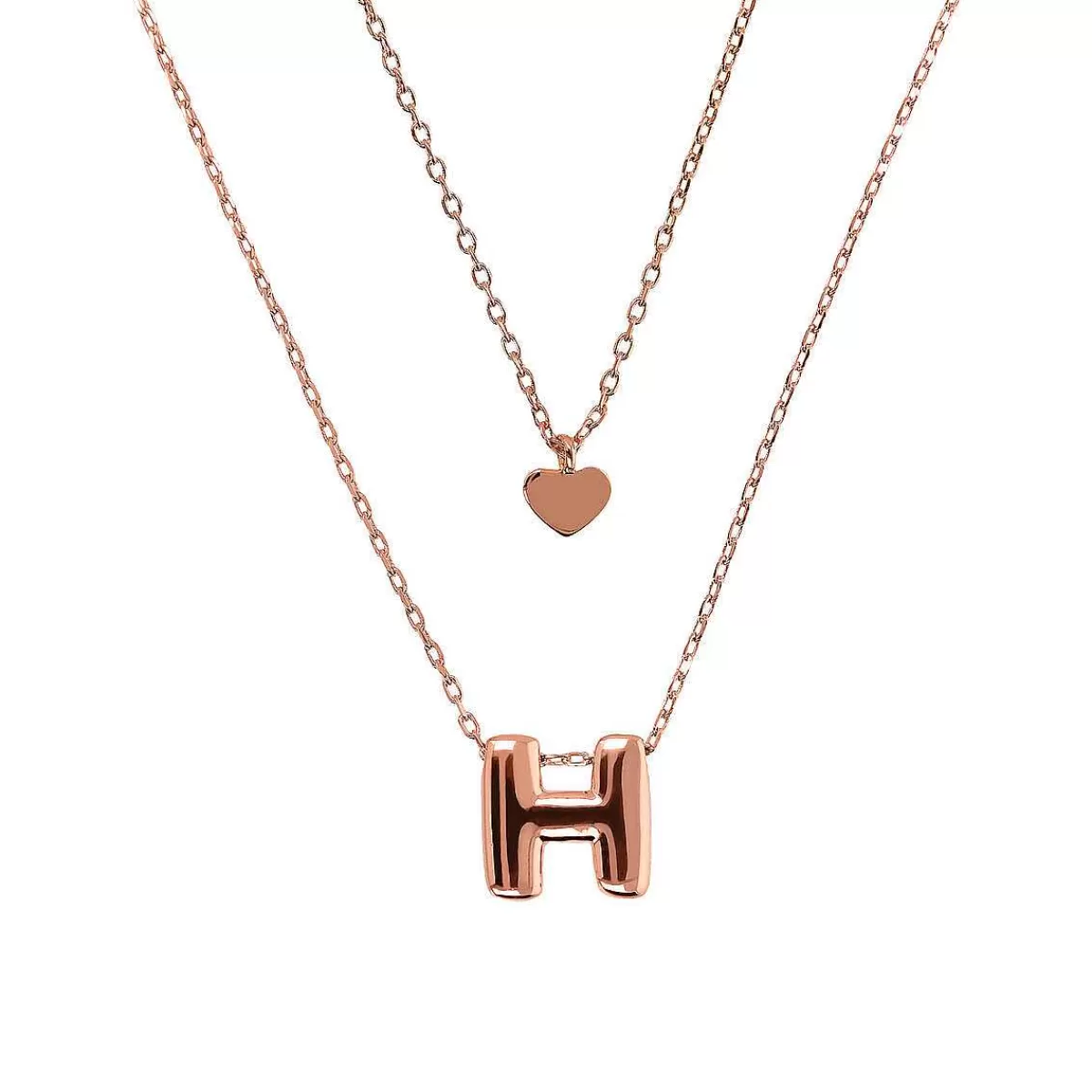 Store Collana Multifilo Catena Forzatina Graduata Con Ciondolo Cuore E Ciondolo Lettera Collane