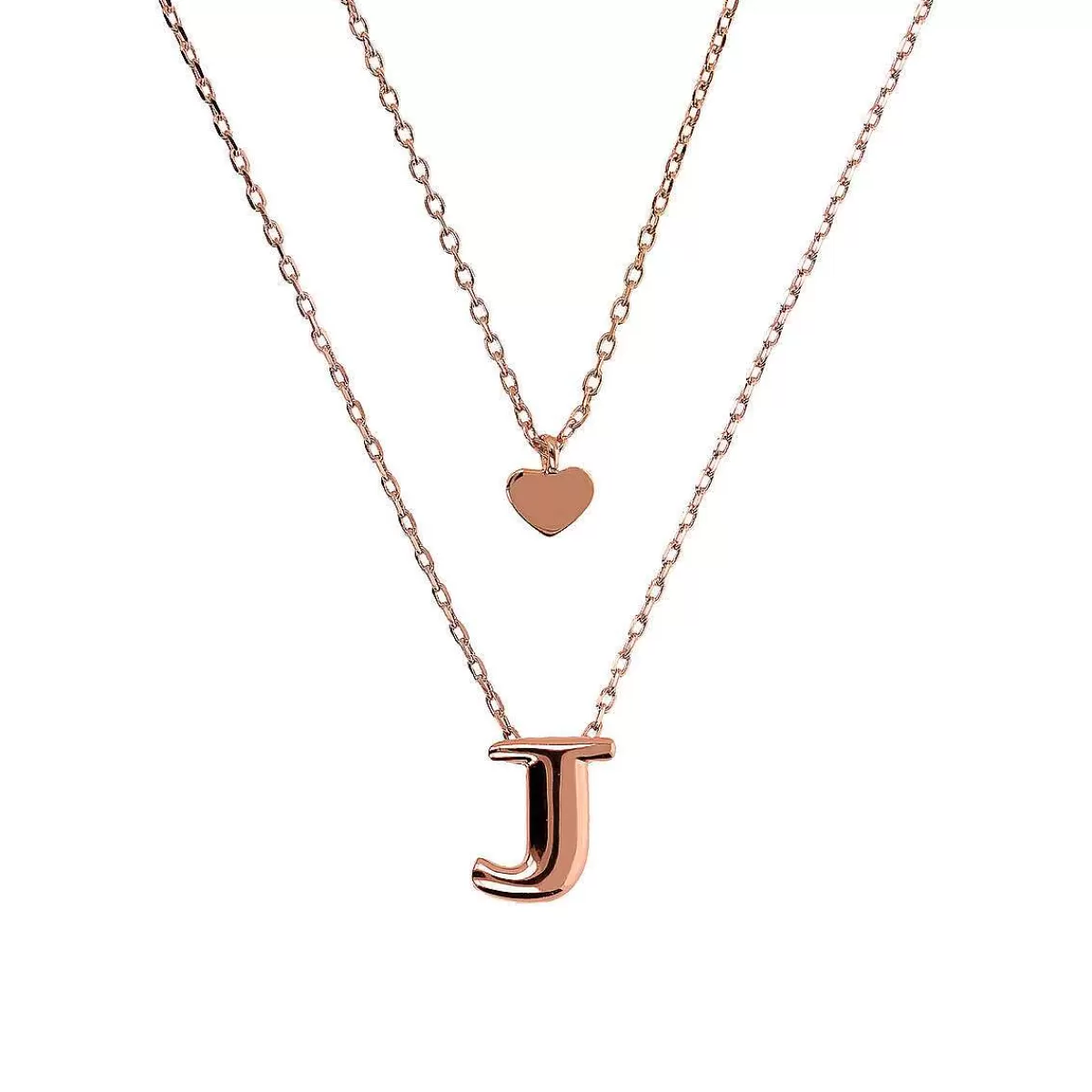 Store Collana Multifilo Catena Forzatina Graduata Con Ciondolo Cuore E Ciondolo Lettera Collane