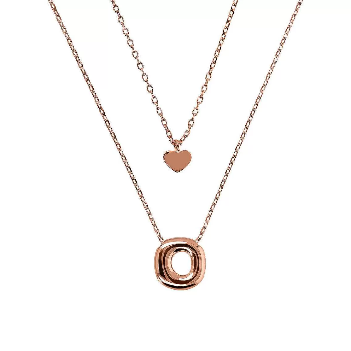 Store Collana Multifilo Catena Forzatina Graduata Con Ciondolo Cuore E Ciondolo Lettera Collane