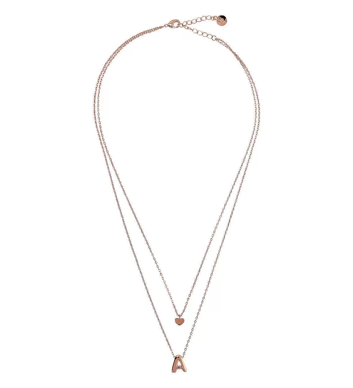 Store Collana Multifilo Catena Forzatina Graduata Con Ciondolo Cuore E Ciondolo Lettera Collane