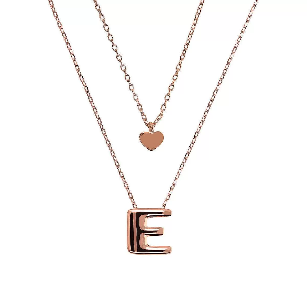 Store Collana Multifilo Catena Forzatina Graduata Con Ciondolo Cuore E Ciondolo Lettera Collane