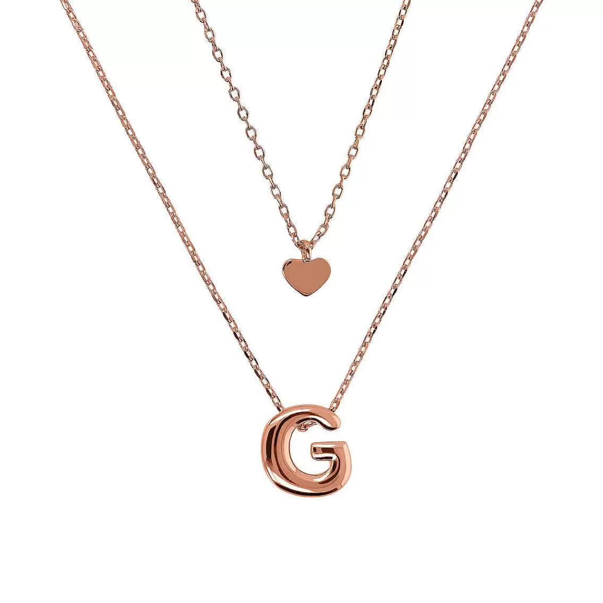 Store Collana Multifilo Catena Forzatina Graduata Con Ciondolo Cuore E Ciondolo Lettera Collane