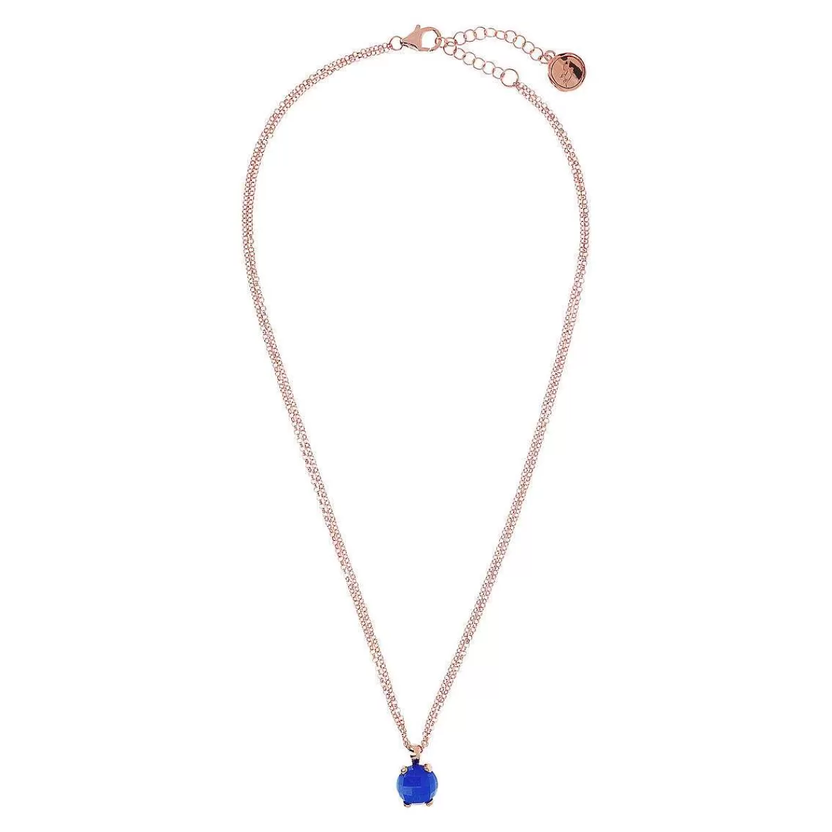 Store Collana Rolo A Doppia Catena Con Pendente Tondo In Pietra Naturale Collane