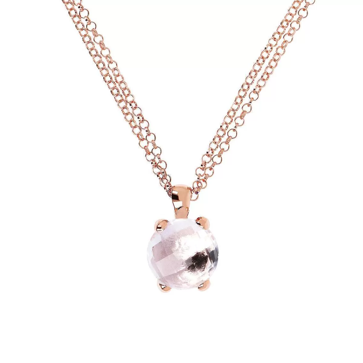 Store Collana Rolo A Doppia Catena Con Pendente Tondo In Pietra Naturale Collane