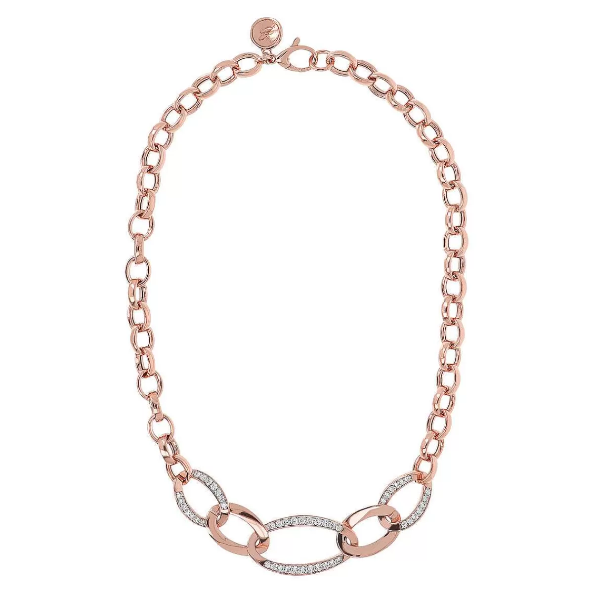 Cheap Collana Rolo Chain E Maglie Ovali Pave In Zirconi Collane