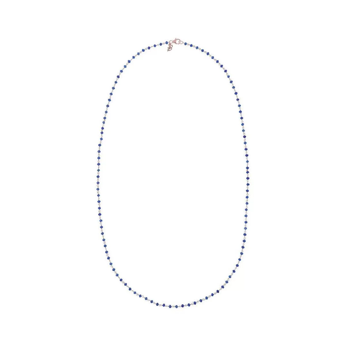 New Collana Rosario Con Pietra Naturale Agata Blu Collane