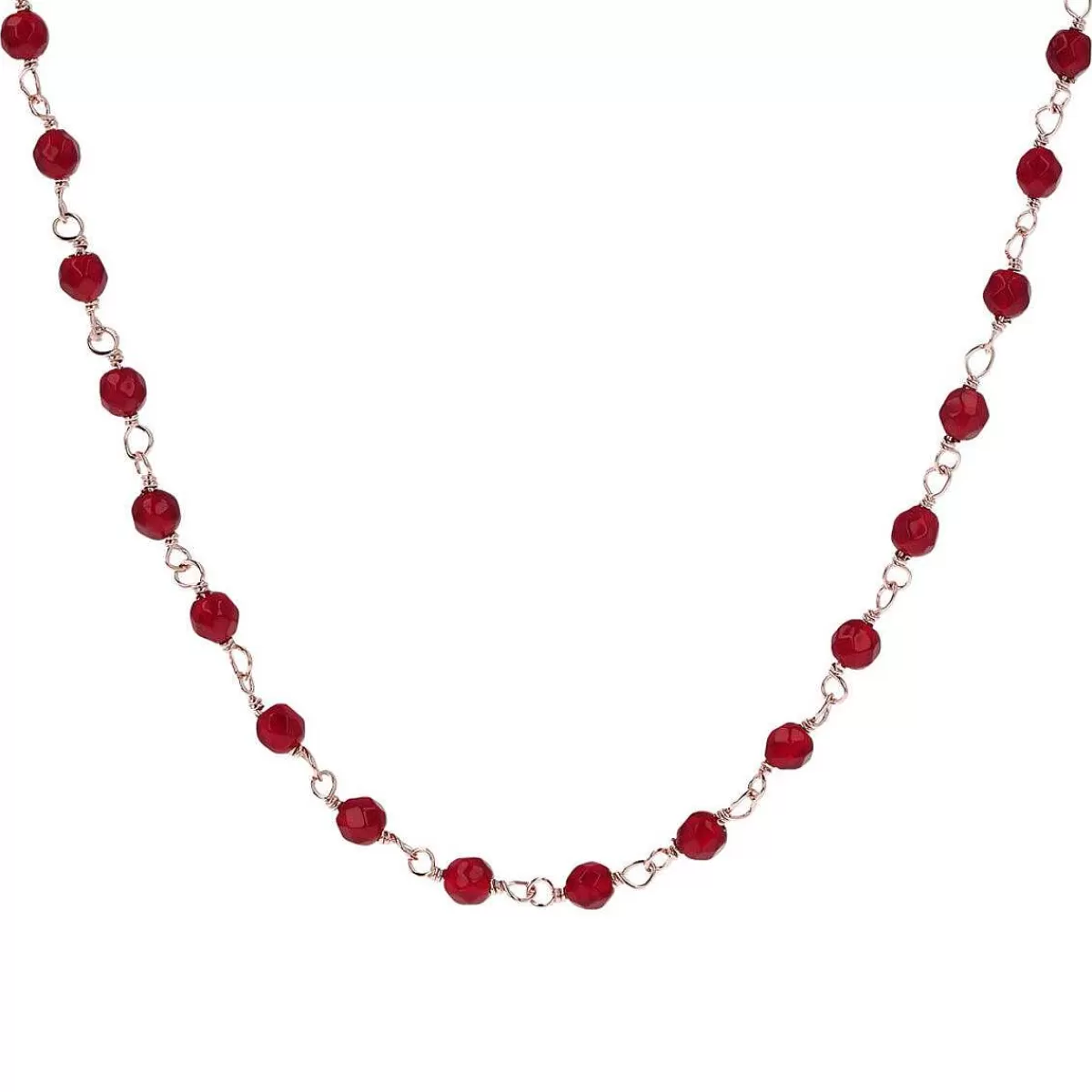 Clearance Collana Rosario Con Pietra Naturale Agata Rossa Collane
