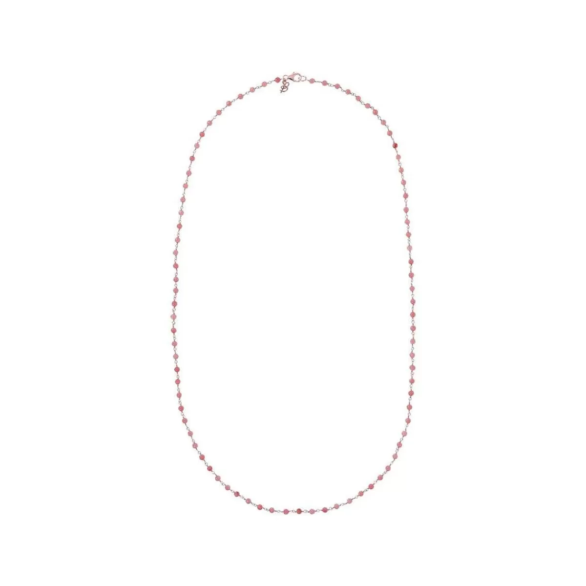 Clearance Collana Rosario Con Pietra Naturale Quarzite Rosa Collane
