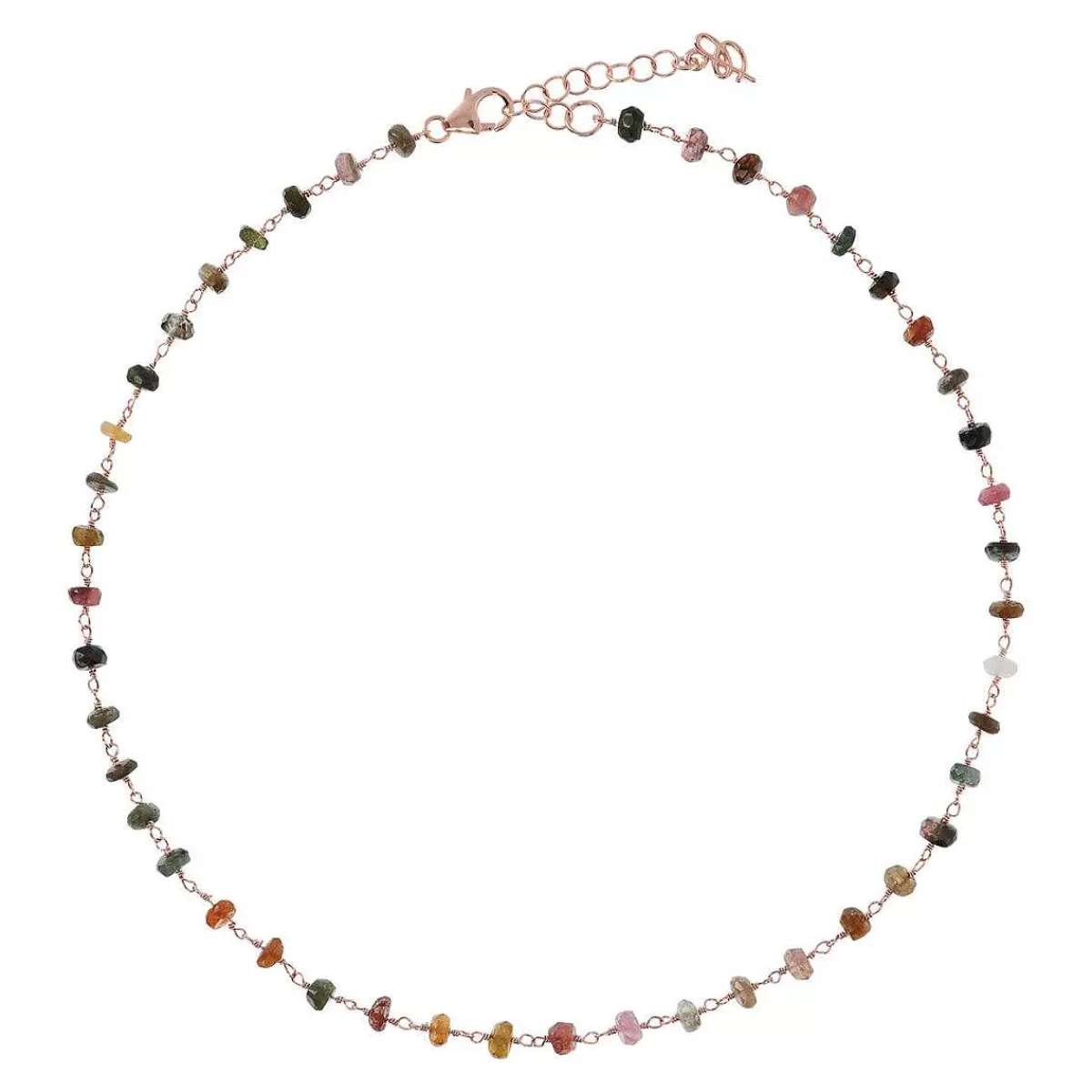 New Collana Rosario Con Tormaline Multicolori Collane