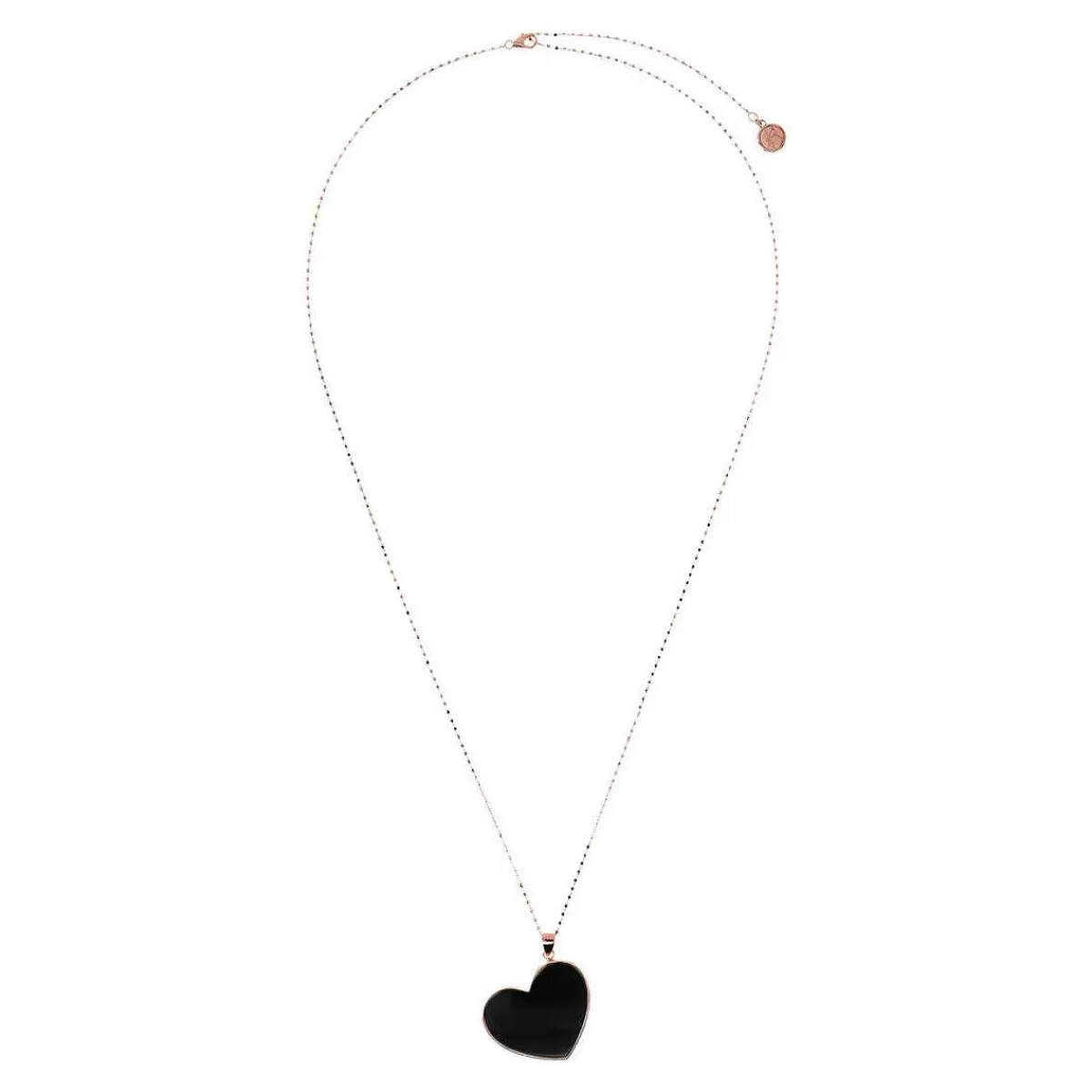 Sale Collana Rosario Lunga Con Pendente Cuore Grande In Pietra Naturale Collane
